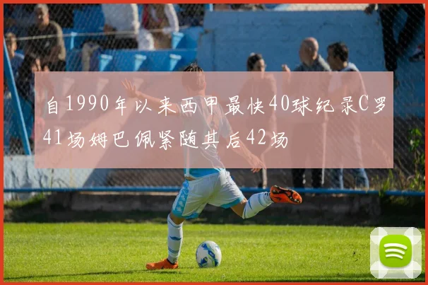自1990年以来西甲最快40球纪录C罗41场姆巴佩紧随其后42场